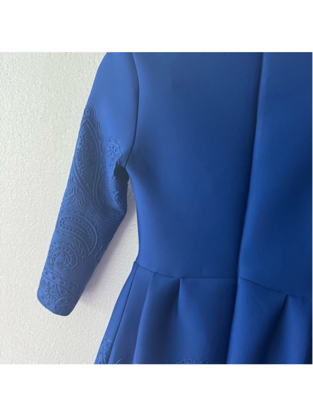 MaxMara Cobalt Blue Long Sleeve Mini Cocktail Dress size Medium - Picture 9 of 10